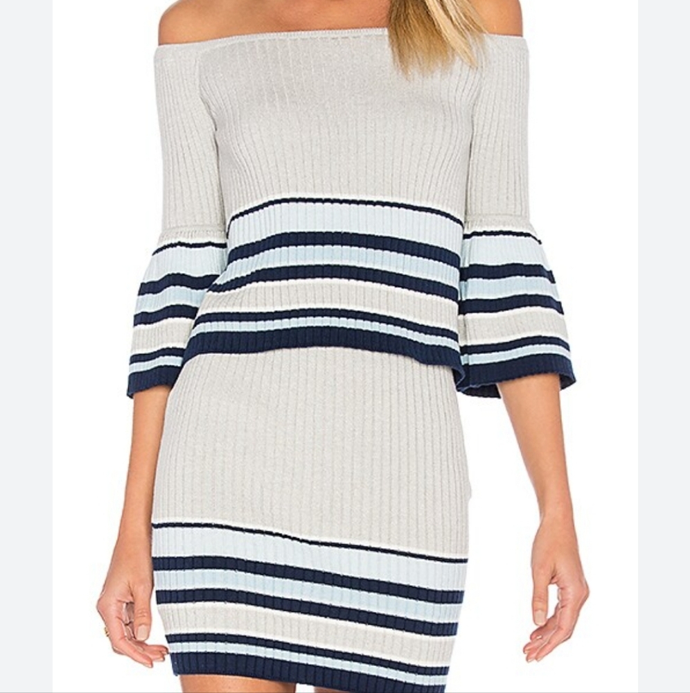 Lovers & Friends at RevolveSkye Off Shoulder Striped Knit Top and Mini S…